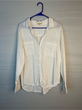 Cloth & Stone Women’s XS Long Sleeve Blouse White Clean Girl 115